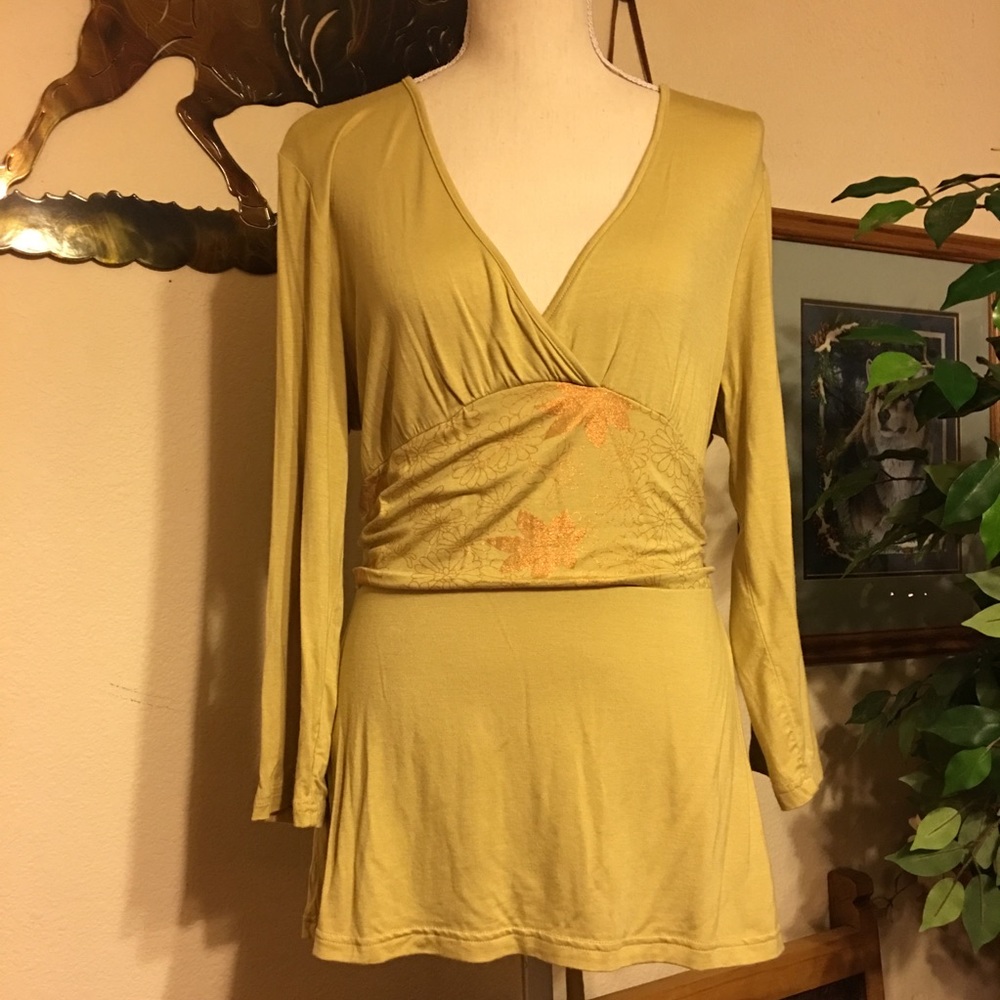 Studio JPR sparkle floral tunic top tie back